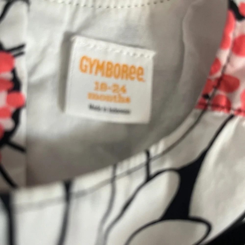 Gymboree Girls Dress Floral Party‎ Casual Short Sleeve Black White 18-24 Months
